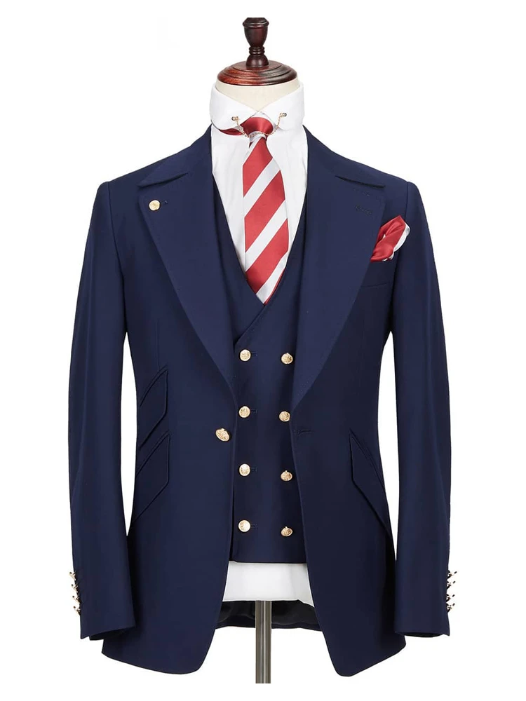 Sky Blue Three Pieces Notched Lapel New Arrival Men Suits